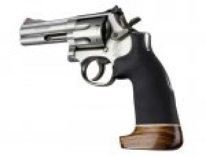 S&W K or L Rd. Butt No Finger Grooves Rubber Conversion style Monogrip W/Wood Big Butt