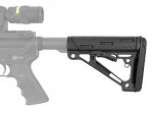 AR-15/M-16 OverMolded Collapsible Buttstock - Fits Commercial Buffer Tube - Black Rubber