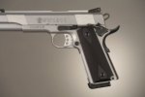 1911 Govt. Model Checkered Aluminum - Matte Black Anodized