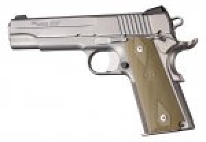 1911 Govt. Model Flat Dark Earth Rubber Grip Panels Checkered W/Diamonds