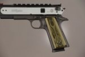 1911 Govt. Model 3/16 Thin Flames Aluminum - Green Anodized