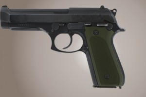 Taurus PT-99 PT-92 PT-100 PT-101 Safety Only Checkered Aluminum - Matte Green Anodize
