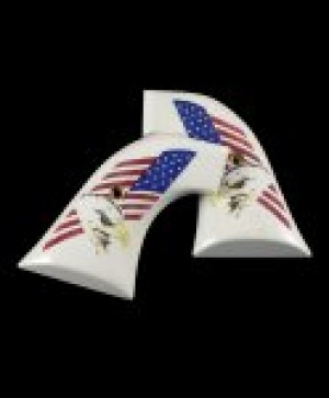 New XR3 Blackhawk/Vaquero Scrimshaw Ivory Poly - Eagle with Flag