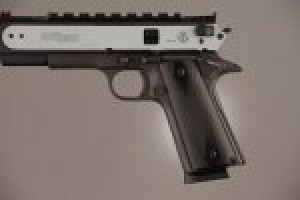 1911 Govt. Model 3/16 Thin Checkered Aluminum - Brushed Gloss Black Anodized