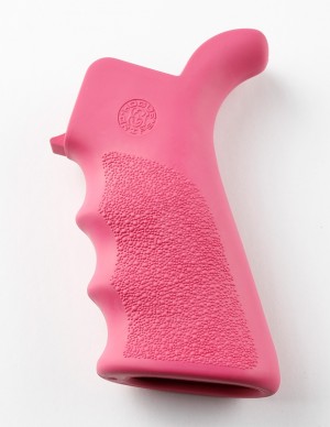 AR-15/M-16 Rubber Grip Beavertail with Finger Grooves Pink