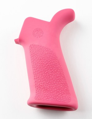 AR-15/M-16 Rubber Grip Beavertail with No Finger Grooves Pink