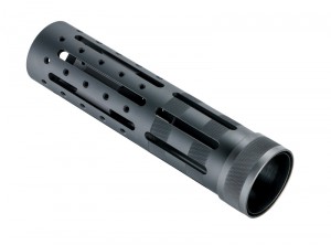 AR-15/M-16 Knurled Aluminum 8" OAL 3 Gun Free Float Forend Extension with Accessory Attachments