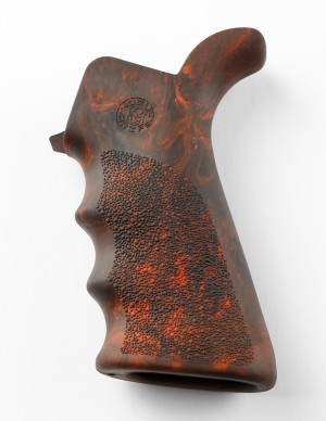 AR-15/M-16 Rubber Grip Beavertail with Finger Grooves Red Lava