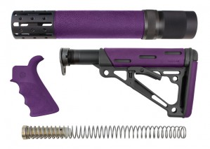 AR-15/M-16 3-Piece Kit Purple - Grip, Collapsible Buttstock, and Forend with Accessories