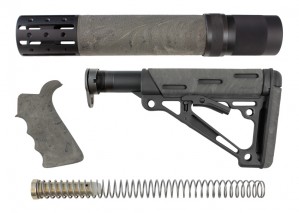 AR-15/M-16 3-Piece Kit Ghillie Green - Grip, Collapsible Buttstock, and Forend with Accessories