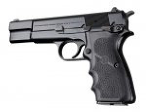 Browning Hi-Power Rubber grip with Finger Grooves Black