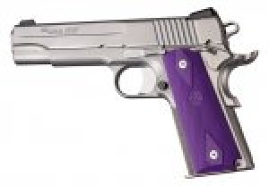 1911 Govt. Model Purple Rubber Grip Panel Checkered W/Diamonds