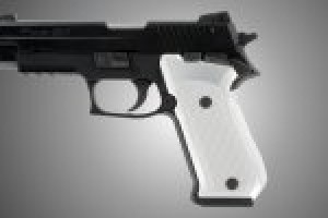 SIG Sauer P220 SAO American Checkered Aluminum - Brushed Gloss Clear Anodize