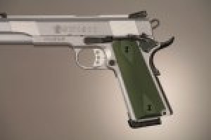1911 Govt. Model Checkered Aluminum - Matte Green Anodized