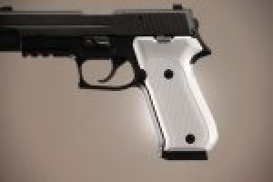 SIG Sauer P220 DAK American Checkered Aluminum - Brushed Gloss Clear Anodize
