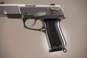 Ruger P85 - P91 Checkered Aluminum - Brushed Gloss Black Anodize