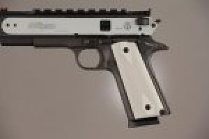 1911 Govt. Model 3/16 Thin Checkered Aluminum - Matte Clear Anodized
