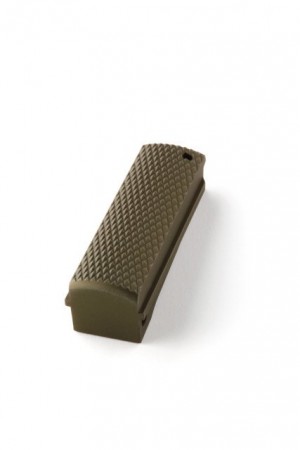Officers Mod. Aluminum  Mainspring Housing Checkered Flat Matte Green