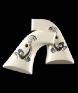 New XR3 Blackhawk/Vaquero Scrimshaw Ivory Polymer - Cobra Snake
