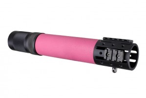 AR-15/M-16 Rifle Length Free Float Forend with OverMolded Gripping area and Accessory Attachments Pink