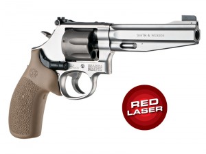 Laser Enhanced Grip Red Laser - S&W K or L Frame Round Butt Rubber Monogrip Dark Earth