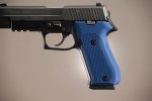 SIG Sauer P220 DAK American Checkered Aluminum - Matte Blue Anodize
