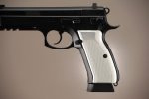 CZ-75 - CZ-85 Checkered Aluminum - Brushed Gloss Clear Anodize