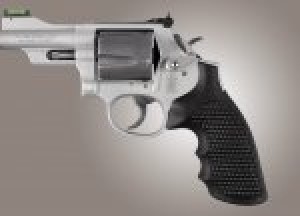 S&W K&L Frame Round Butt Conversion Finger Grooves Piranha Grip G10 - Solid Black