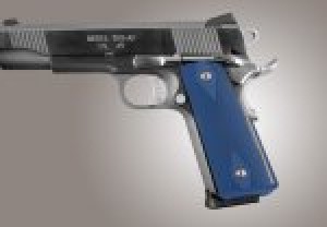 1911 Govt. Aluminum Magrip Kit - Checkered Flat Mainspring Matte Blue