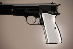 Browning Hi-Power Checkered Aluminum - Brushed Gloss Clear Anodized