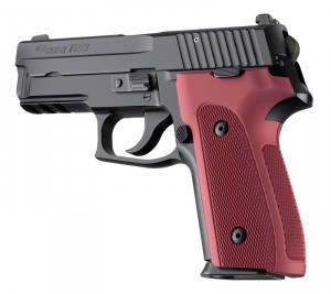 SIG Sauer P228 P229 DAK Checkered Aluminum - Matte Red Anodize