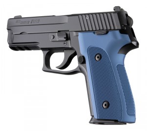 SIG Sauer P228 P229 DAK Checkered Aluminum - Matte Blue Anodize