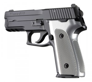 SIG Sauer P228 P229 DAK Checkered Aluminum - Brushed Gloss Clear Anodize