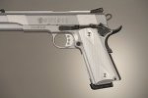1911 Govt. Model Checkered Aluminum - Brushed Gloss Clear Anodized