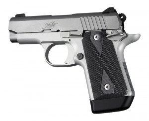 Kimber Micro 9 Ambi Safety Checkered G10 - Solid Black