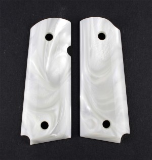 1911 Officers Model White Pearlized-Polymer Ambidextrous Safety Cut