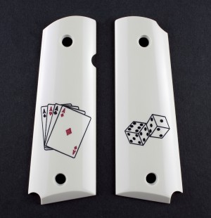 1911 Govt. Model Scrimshaw Ivory Polymer - Aces - Ambi-Cut