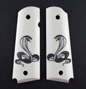 1911 Govt. Model Scrimshaw Ivory Polymer - Cobra Snake - Ambi-Cut