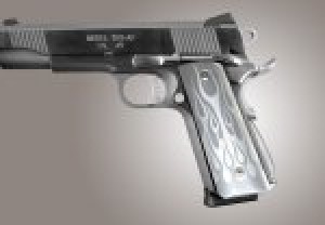 1911 Govt. Aluminum Magrip Kit - Flames Arched Matte Clear