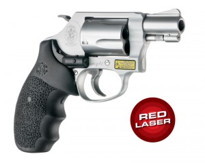 Laser Enhanced Grip Red Laser - S&W J Frame Round Butt Rubber Monogrip Black