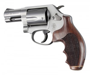 J Frame Round Butt, Rosewood Stripe/Cap, Checkered