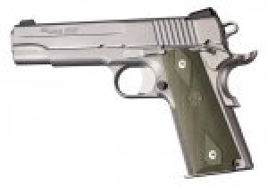 1911 Govt. Model OD Green Rubber Grip Panels Checkered W/Diamonds