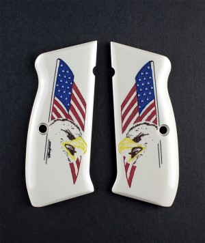 CZ 75 Scrimshaw Ivory Polymer - Eagle with Flag

